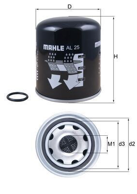 AL25 Mahle Original Фільтр осушувача повітря (вологомастиловідділювача) (TRUCK)